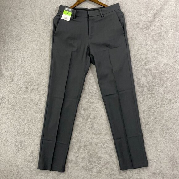 NEW Kenneth Cole Reaction Men's 29X30 Techni-Cole Performance Pants Gray Slim - Picture 2 of 9